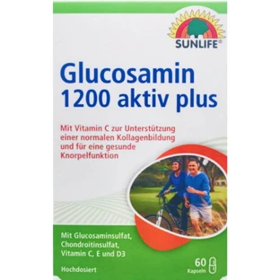 Витамины Sunlife (Санлайф) Glucosamin 1200 aktiv plus Kapseln Глюкозамин 1200 Актив плюс капсулы 60 шт