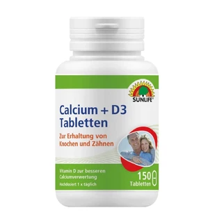 Вітаміни Sunlife (Санлайф) Calcium 400 mg + D3 5 µg Tabletten Кальцій + вітамін Д3 таблетки 150 шт