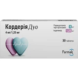 Кордерія Дуо таблетки по 4 мг/1.25 мг №30 (10х3)