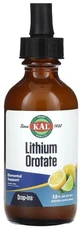 Літій оротат KAL Lithium Orotate краплі зі смаком лимона і лайма, 59 мл
