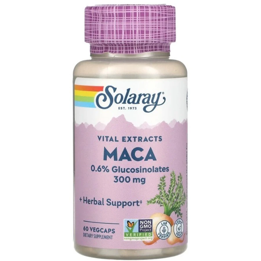 Мака Solaray Maca Vital Extracts 300 мг, 60 растительных капсул: ціни та характеристики