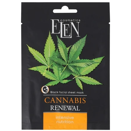 Маска для лица Elen Cosmetics Cannabis Renewal Интенсивное питание черная тканевая 25 мл: цены и характеристики