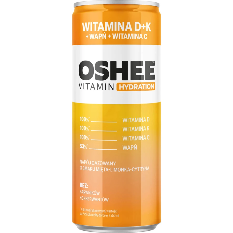 Вода вітамінна Oshee Vitamin Hydration Вітамін D+K, м'ята, лимон, лайм напій газований гідратація 250 мл : ціни та характеристики