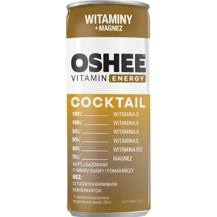 Вода вітамінна Oshee Vitamin Coctail Guava Orange Вітамінний коктейль напій газований зі смаком гуава та апельсин 250 мл
