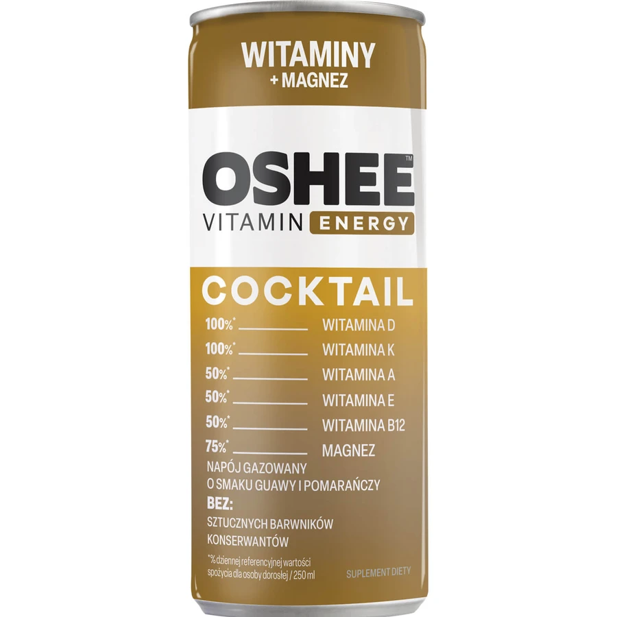 Вода вітамінна Oshee Vitamin Coctail Guava Orange Вітамінний коктейль напій газований зі смаком гуава та апельсин 250 мл: ціни та характеристики