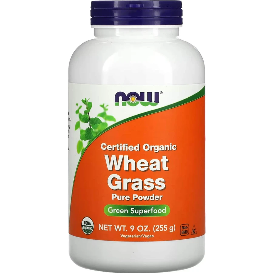 Now Wheat Grass Пшениця пророщена органічна сертифікована порошок 225 г: ціни та характеристики