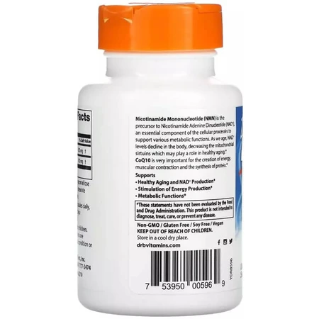 NMN 150 мг и коэнзим Q10 50 мг, NMN CoQ10, Doctor's Best, 60 вегетарианских капсул: цены и характеристики
