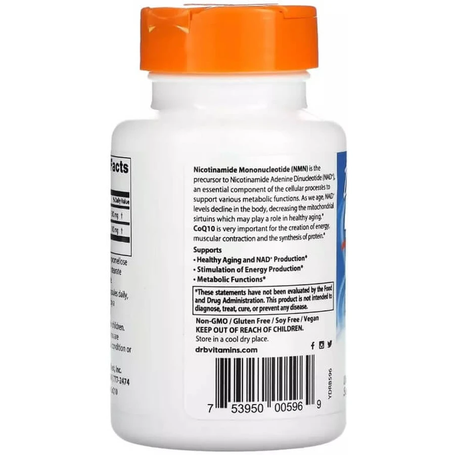 NMN 150 мг и коэнзим Q10 50 мг, NMN CoQ10, Doctor's Best, 60 вегетарианских капсул: цены и характеристики