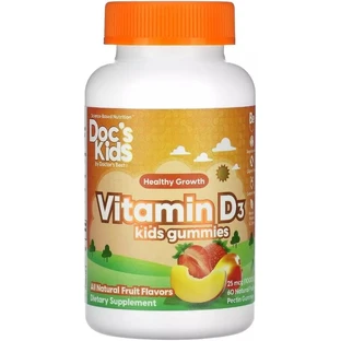 Вітамін D3 для дітей, 1000 МО, смак фруктів, Vitamin D3 Kids Gummies, Doctor's Best, 60 жувальних цукерок