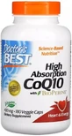 Коензим Q10 високої абсорбації з Біоперином, 400 мг, High Absorption CoQ10 with BioPerine, Doctor's Best, 180 вегетаріанських капсул
