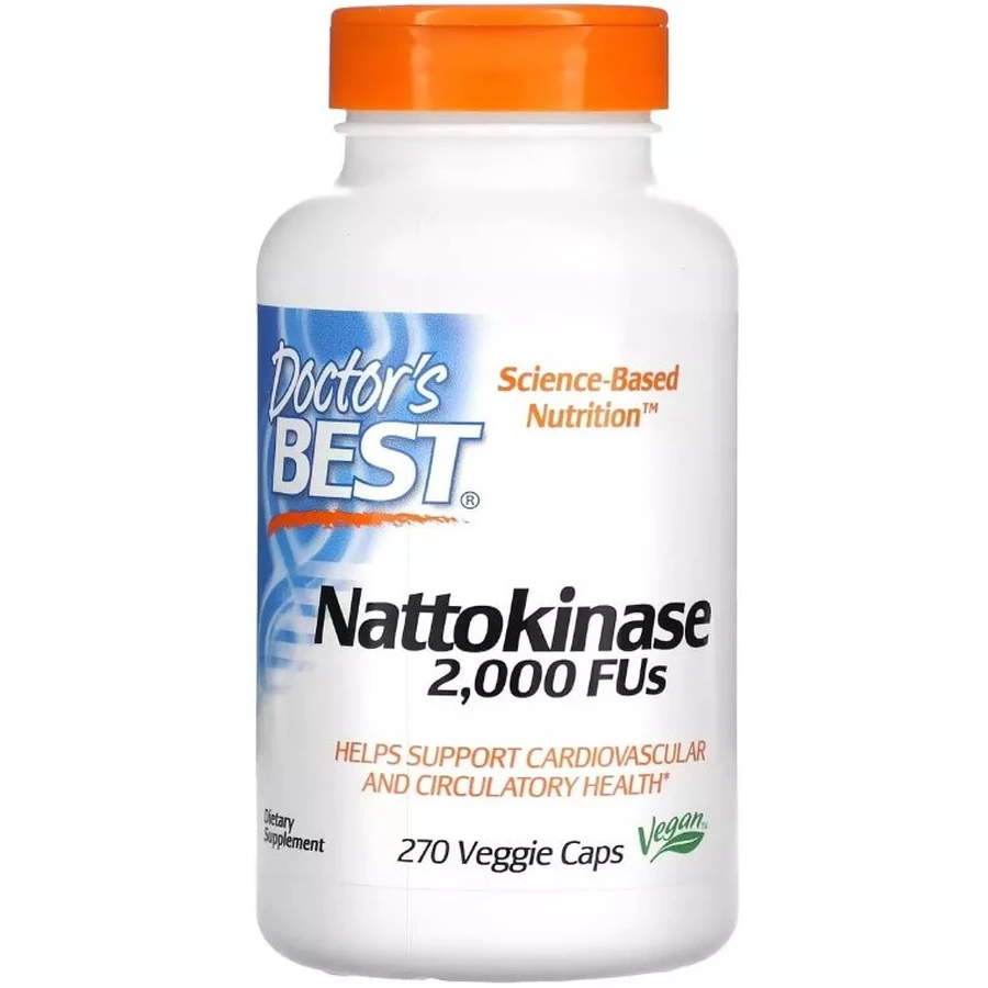 Наттокиназа, 2000 FU, Nattokinase, Doctor's Best, 270 вегетарианских капсул: цены и характеристики