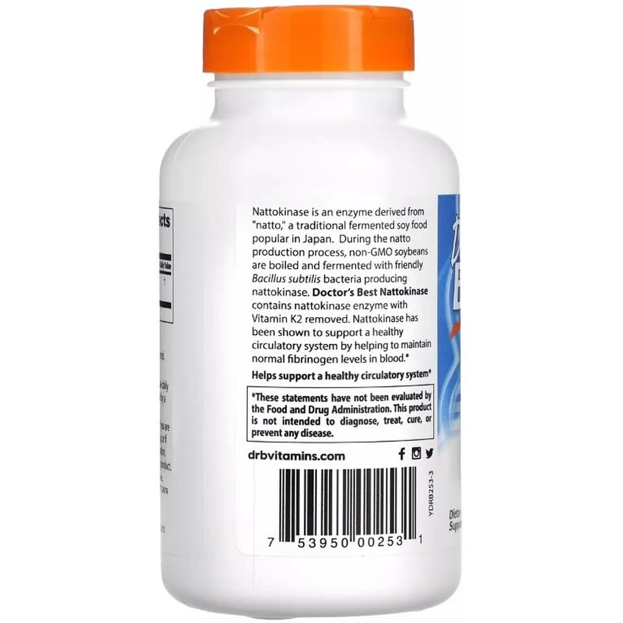 Наттокиназа, 2000 FU, Nattokinase, Doctor's Best, 270 вегетарианских капсул: цены и характеристики