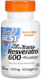 Ресвератрол, 600 мг, High Potency Trans-Resveratrol 600, Doctor's Best, 60 вегетаріанських капсул