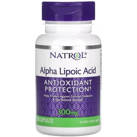 Альфа-липоевая кислота, 300 мг, Alpha-Lipoic Acid, Natrol, 50 капсул: цены и характеристики