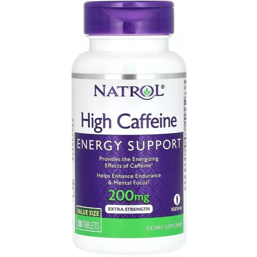 Кофеин высокоэффективный, 200 мг, High Caffeine, Natrol, 100 таблеток: цены и характеристики