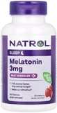 Мелатонін швидкорозчинний, 3 мг, смак полуниці, Melatonin, Fast Dissolve, Natrol, 150 таблеток