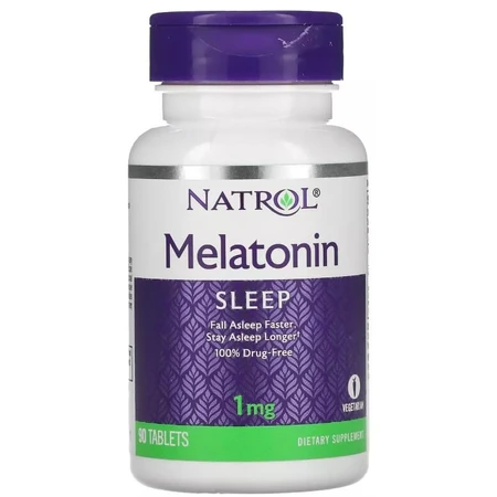 Мелатонін 1 мг, Melatonin, Natrol, 90 таблеток: ціни та характеристики