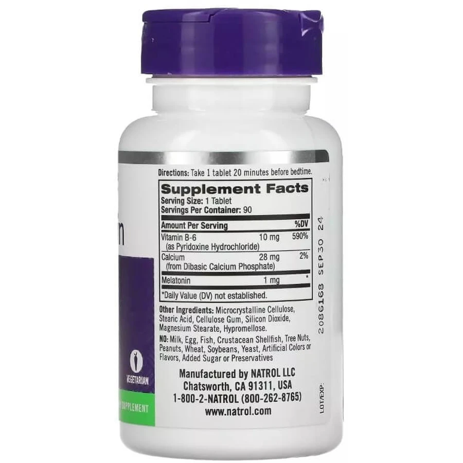 Мелатонін 1 мг, Melatonin, Natrol, 90 таблеток: ціни та характеристики