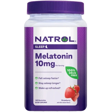 Мелатонін, 10 мг, смак полуниці, Melatonin, Natrol, 140 жувальних цукерок: ціни та характеристики