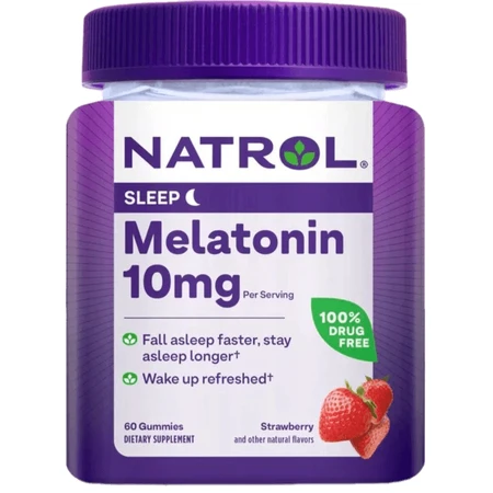 Мелатонин, 10 мг, вкус клубники, Melatonin, Natrol, 60 жевательных конфет: цены и характеристики