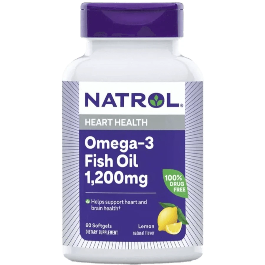Омега-3 Риб'ячий Жир, 1200 мг, Omega-3 Fish Oil, Natrol, 60 желатинових капсул: ціни та характеристики
