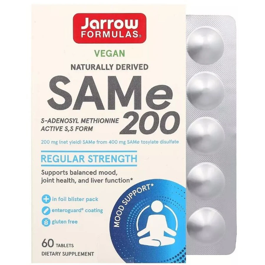 SAM-e (дисульфат тозилат), 200 мг, SAMe, Jarrow Formulas, 60 таблеток: ціни та характеристики