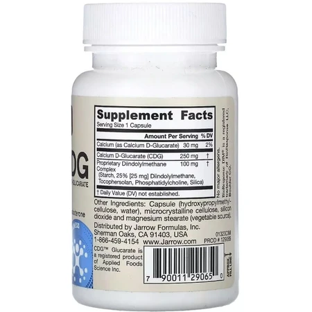 Дииндолилметан и D-глюкарат кальция, DIM + CDG, Jarrow Formulas, 30 вегетарианских капсул: цены и характеристики