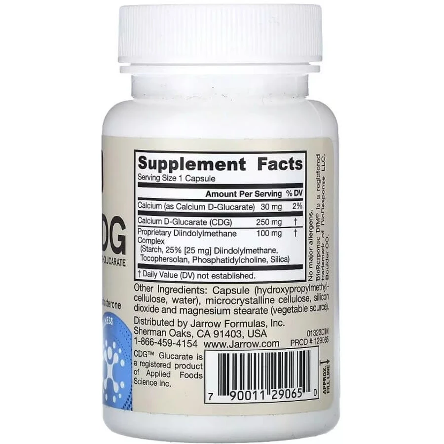 Дииндолилметан и D-глюкарат кальция, DIM + CDG, Jarrow Formulas, 30 вегетарианских капсул: цены и характеристики