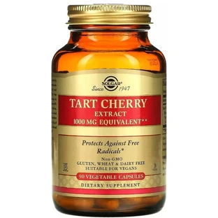 Екстракт терпкої вишні, 1000 мг, Tart Cherry Extract, Solgar, 90 вегетаріанських капсул