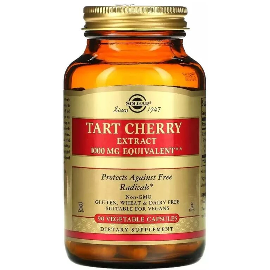 Екстракт терпкої вишні, 1000 мг, Tart Cherry Extract, Solgar, 90 вегетаріанських капсул: ціни та характеристики