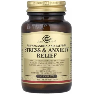 Зняття стресу та тривоги, Stress & Anxiety Relief, Solgar, 30 таблеток