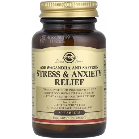 Зняття стресу та тривоги, Stress & Anxiety Relief, Solgar, 30 таблеток: ціни та характеристики
