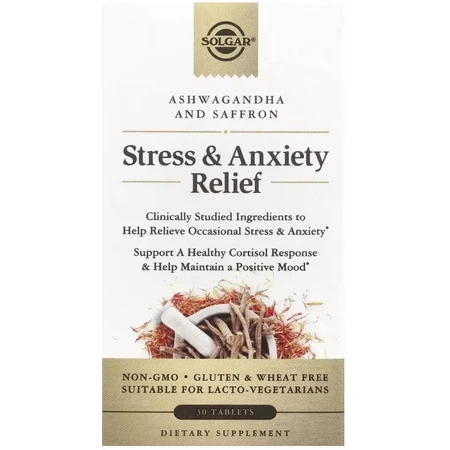 Зняття стресу та тривоги, Stress & Anxiety Relief, Solgar, 30 таблеток: ціни та характеристики