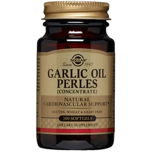 Часникова олія Перлес, Garlic Oil Perles, з ослабленим запахом, Solgar, 100 желатинових капсул