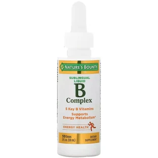 В-Комплекс, сублінгвальний, B-Complex Sublingual Liquid, Nature's Bounty, 59 мл (2 рідкі унції)