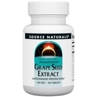 Екстракт виноградних кісточок, 100 мг, Grape Seed Extract, Proanthodyn, Source Naturals, 30 таблеток