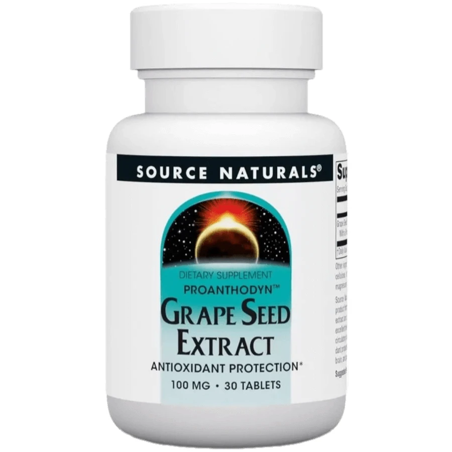 Екстракт виноградних кісточок, 100 мг, Grape Seed Extract, Proanthodyn, Source Naturals, 30 таблеток: ціни та характеристики