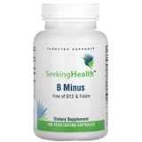 B-Комплекс без фолієвої кислоти та B12, B-Minus, Seeking Health, 100 вегетаріанських капсул