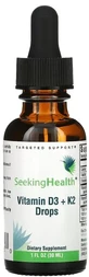 Вітамін D3+K2 у краплях, Vitamin D3+K2 Drops, Seeking Health, 30 мл