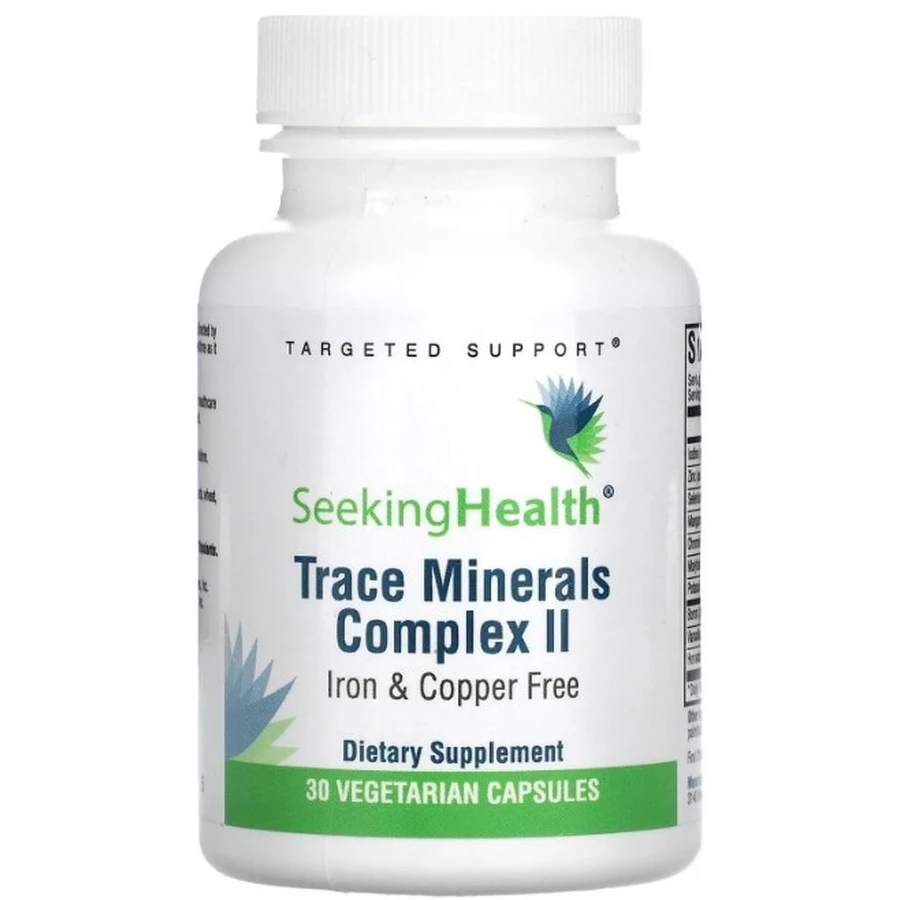 Комплекс микроэлементов без железа и меди, Trace Minerals Complex II, Iron&Copper Free, Seeking Health, 30 вегетарианских капсул: цены и характеристики