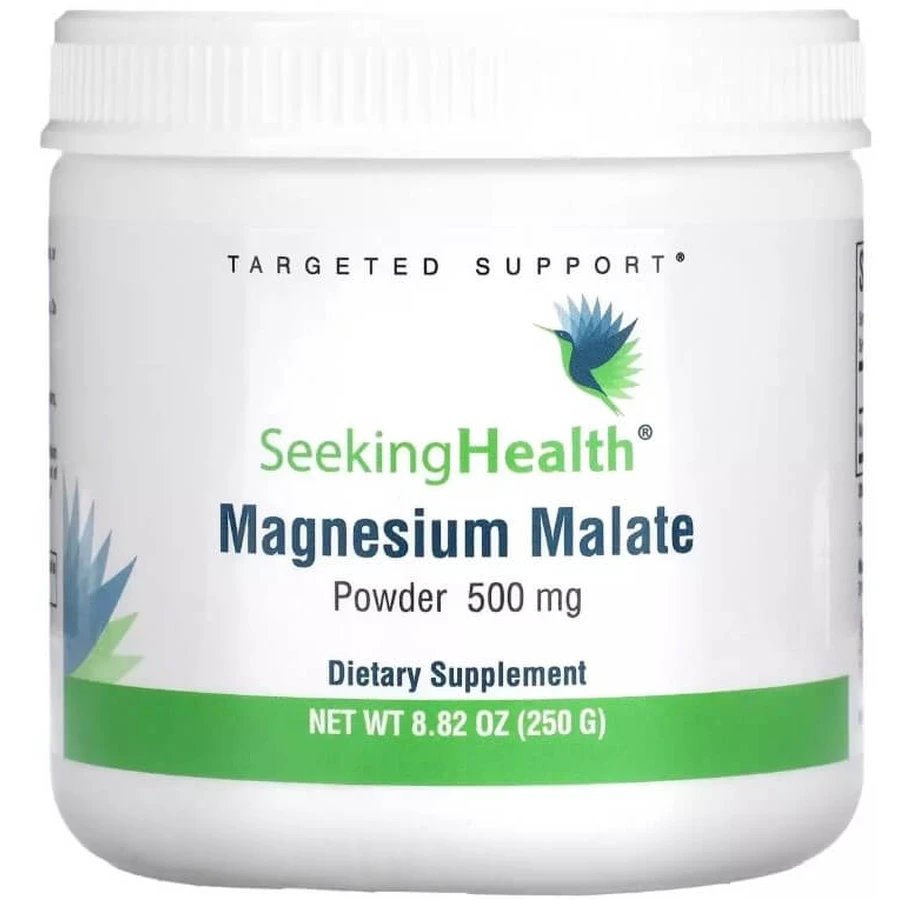 Магній малат у порошку, 500 мг, Magnesium Malate Powder, Seeking Health, 250 г: ціни та характеристики