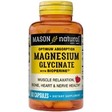 Магнію глицинат з біоперином, 240 мг, Magnesium Glycinate, Mason Natural, 60 капсул
