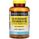 Глюкозамин, хондроитин и витамин D3, Glucosamine Chondroitin Plus Vitamin D3, Mason Natural, 160 капсул