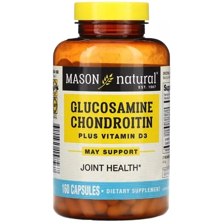 Глюкозамин, хондроитин и витамин D3, Glucosamine Chondroitin Plus Vitamin D3, Mason Natural, 160 капсул: цены и характеристики