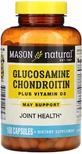 Глюкозамин, хондроитин и витамин D3, Glucosamine Chondroitin Plus Vitamin D3, Mason Natural, 160 капсул