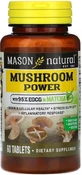 Грибы для Здоровья мозга и клеток, Mushroom Power, Mason Natural, 60 таблеток