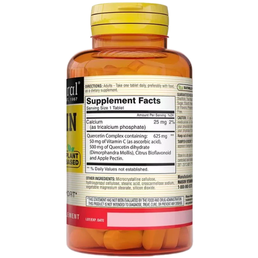 Комплекс кверцетина, 625 мг, Quercetin Complex, Mason Natural, 60 таблеток: цены и характеристики