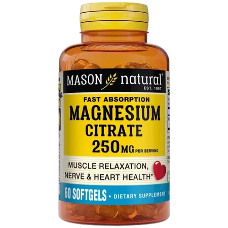 Магний цитрат, 250 мг, Magnesium Citrate, Mason Natural, 60 гелевых капсул: цены и характеристики