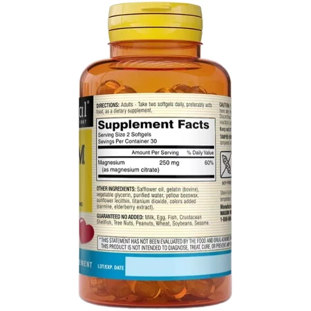 Магний цитрат, 250 мг, Magnesium Citrate, Mason Natural, 60 гелевых капсул: цены и характеристики