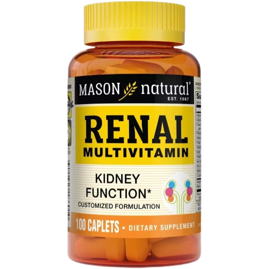Мультивитамины для почек, Renal Multivitamin, Mason Natural, 100 каплет: цены и характеристики